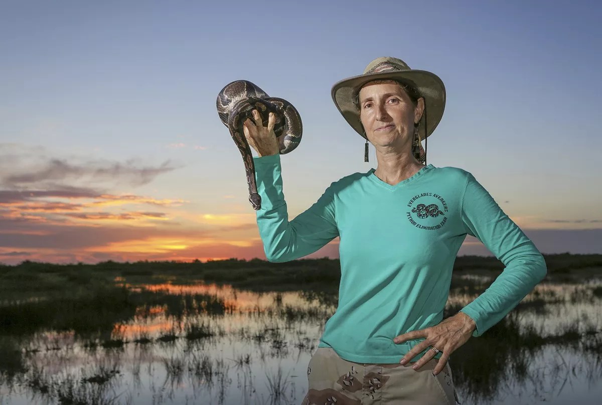 One of Florida’s Only Female Python Hunters Risks It All for the Everglades