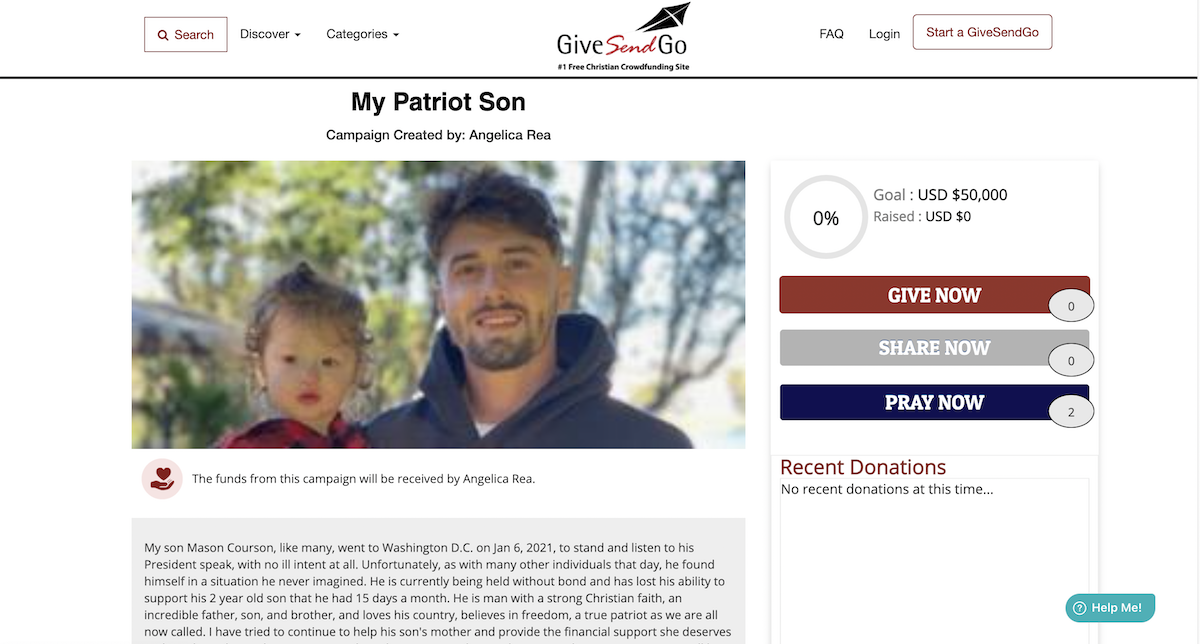 “My Patriot Son”: $50K Christian Crowdfunding Campaign Backs Alleged Jan. 6 Rioter #Tweedledumb