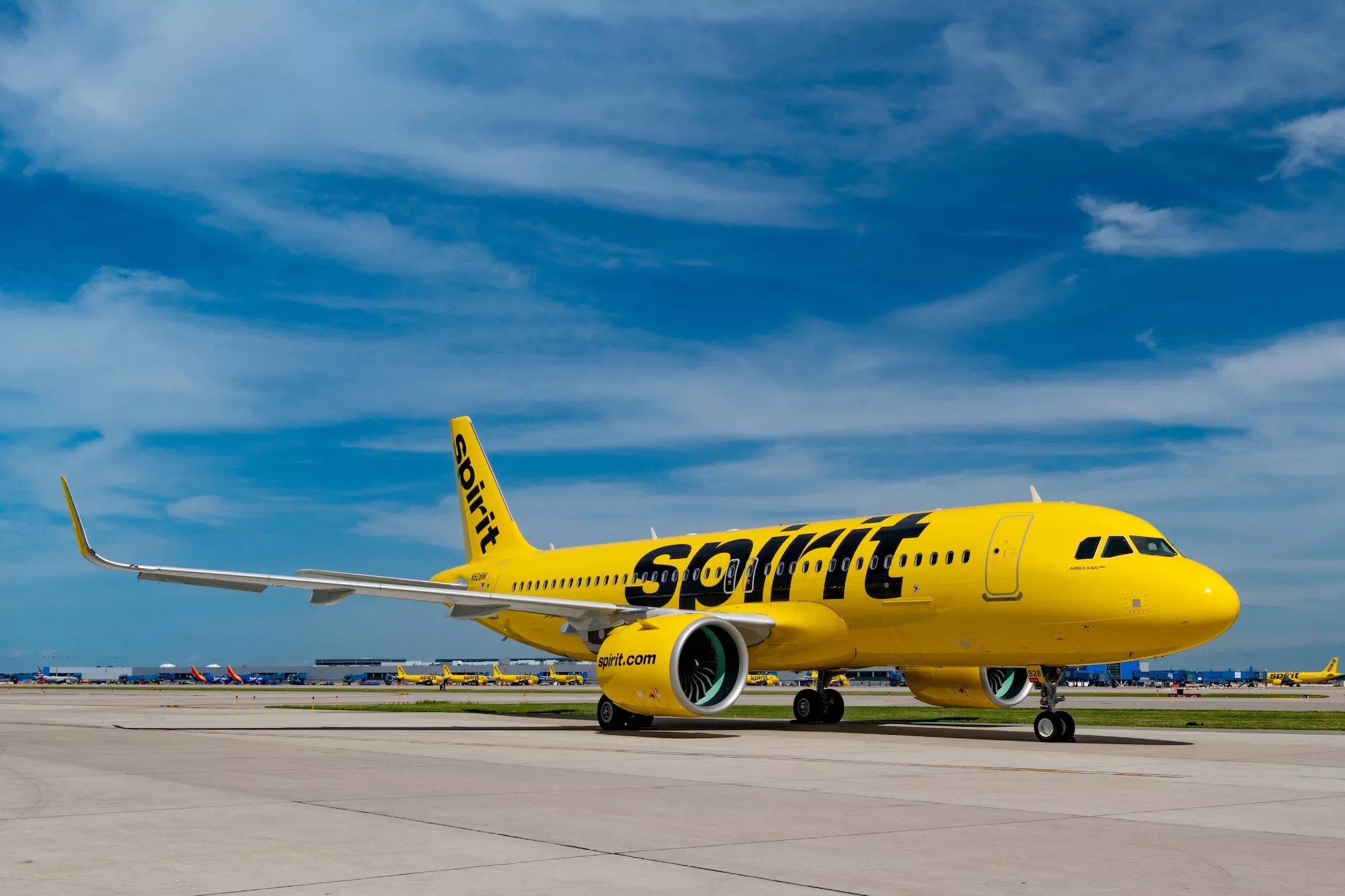 Spirit Airlines plane on a tarmac