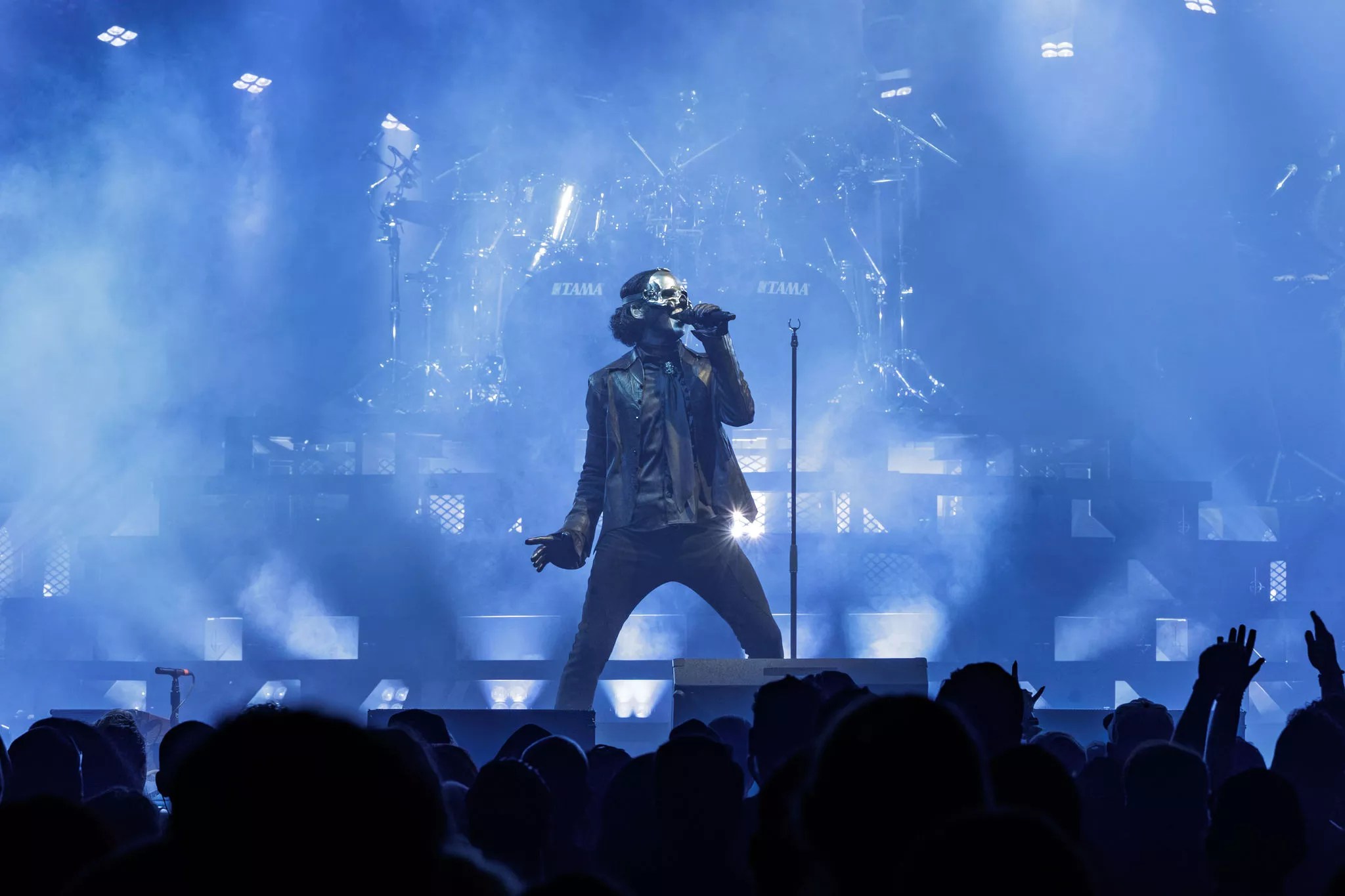 Ghost frontman Tobias Forge on stage in Miami